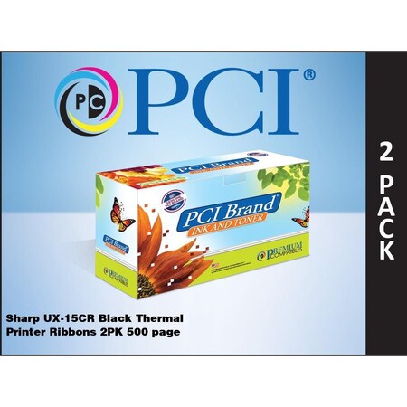 Pci Sharp Ux-15Cr Black Thermal Ribbons 2Pk UX15CRPC